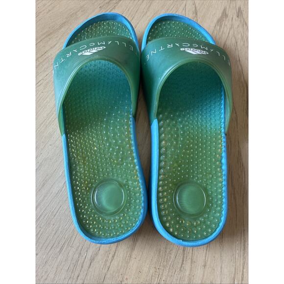 VTG Adidas Adissage Stella McCartney Slides Women's 5, Turquoise Blue Green RARE - Picture 4 of 6